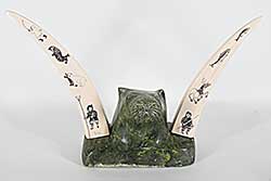 #1394 ~ Shaa - Untitled - Animal Bust with Scrimshaw